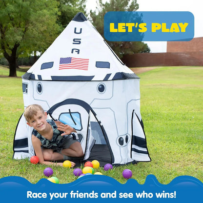 Spaceship Pop up Play Tent for Kids, Indoor Outdoor Playhouse
