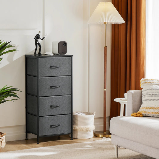 Dresser For Bedroom With 4 Fabric Drawers, Steel Frame, Storage