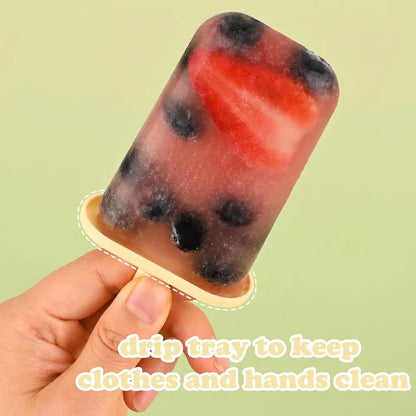 6 PCS Ice Mold, Homemade Ice Cream Mold with Sticks