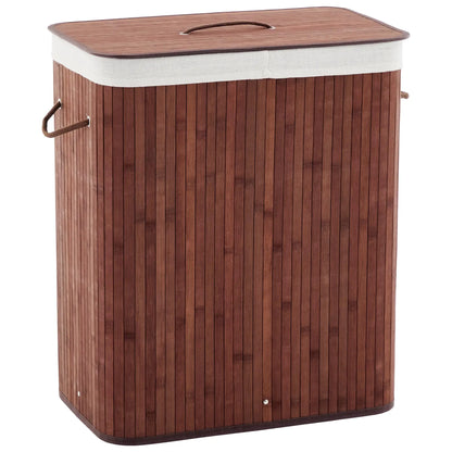 Bamboo Laundry Hamper, Large 106L with Removable 4-Section Liner, Foldable