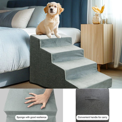 3/4 Step Dog Stairs with Washable Cover, Non-Slip