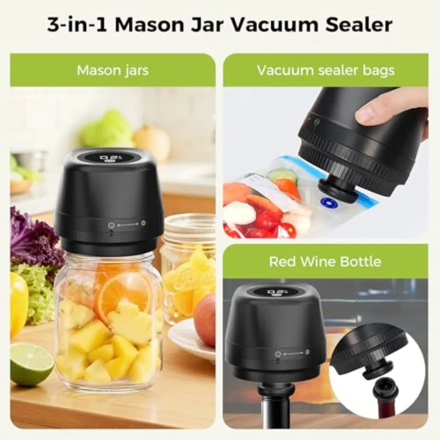 Upgraded Electric Mason Jar Vacuum Sealer, for Canning with Wide and Regular Mouth Mason Lid