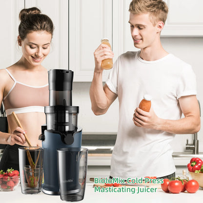 Cold Press Juicer with 78mm Feed Chute, 200W 40-65RPM Powerful Motor, Fits Whole Fruits