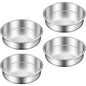 8 Inch Cake Pan Set of 4, Stainless Steel Round, Stackable, Dishwasher Safe