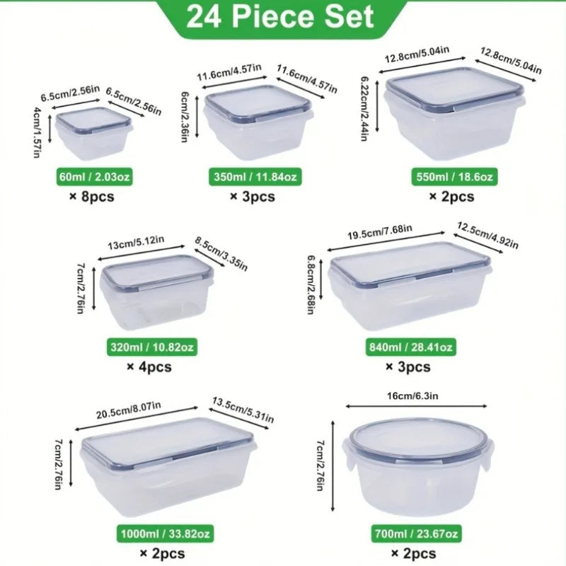 48Pcs BPA-Free Food Storage Set - 24 Airtight Containers & Lids with Labels for Kitchen Organization