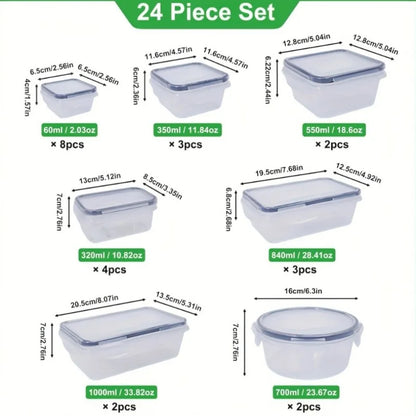 48Pcs BPA-Free Food Storage Set - 24 Airtight Containers & Lids with Labels for Kitchen Organization
