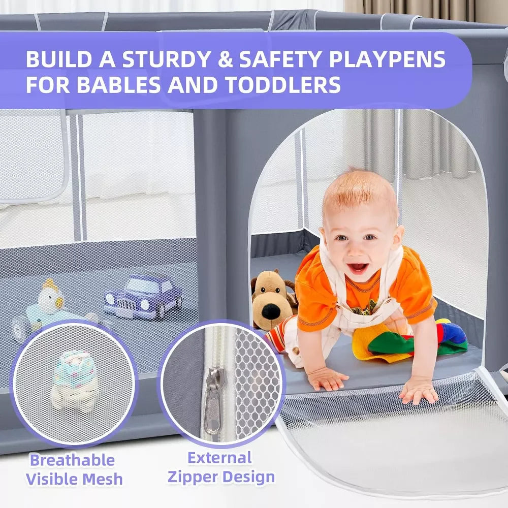 Foldable Baby Playpen for Indoor/Outdoor Safety