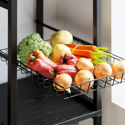 Bakers Rack with 2 Storage Cabinets and Power Outlet, Microwave Stand , Coffee Bar Cabinet