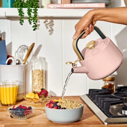 Beautiful 1.8L Ceramic Non-Stick Stovetop Tea Kettle, Sage Green by Drew Barrymore