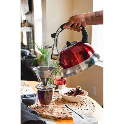 Stainless Steel Induction Compatible Whistling Kettle with Removable Polished Finish Lid
