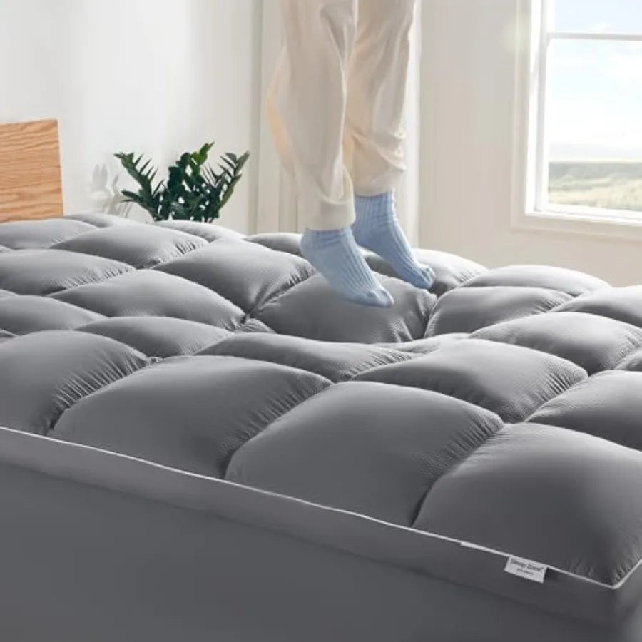 Mattress Topper, Extra Thick Fitted Mattress Pad w/ Deep Pockets