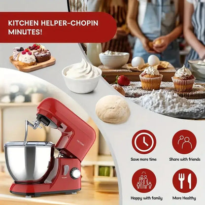 US Plug 1pc, 4.5 Qt Tilt-Head Electric Household Stand Mixer - 500W 6+P Speed