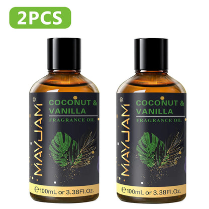 100ml Fragrance Oil, Coconut & Vanilla White Musk Sea Breeze Baby Powder Dragons Blood Sweet Tobacco Freesia for Aromatherapy Diffuser Humidifier Burner, Strawberry Watermelon Cherry Coconut Cranberry