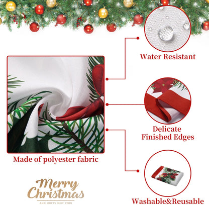 Christmas Tablecloth, Washable Table Cover, Festive Tablecloth for Dining Room, Party and Holiday Table Decorations