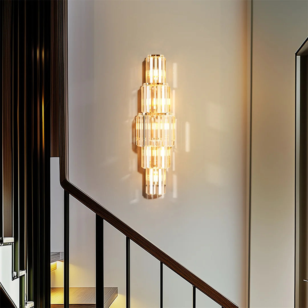 Modern Crystal Wall Lamp, 3-Layer Crystal Sconce