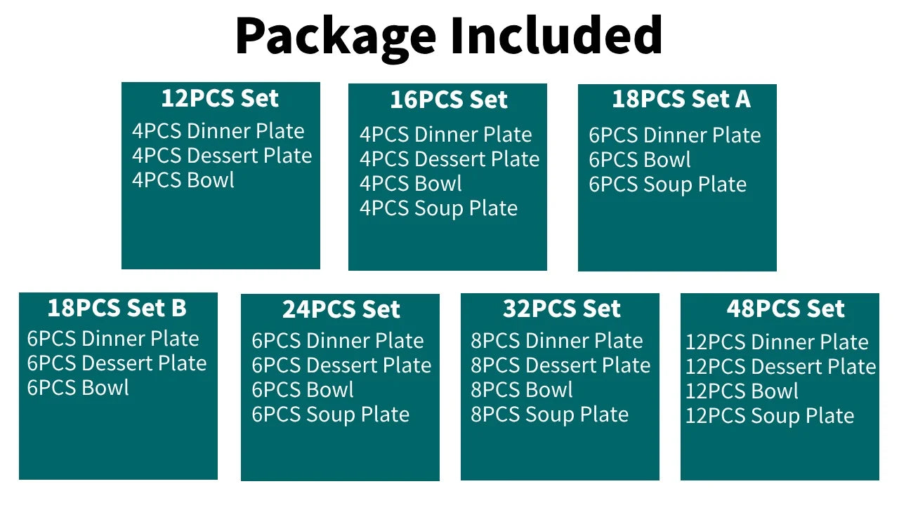 12/16/18/24 Piece Ceramic Dinnerware Set, Stoneware Bohemian Style