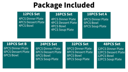 12/16/18/24 Piece Ceramic Dinnerware Set, Stoneware Bohemian Style
