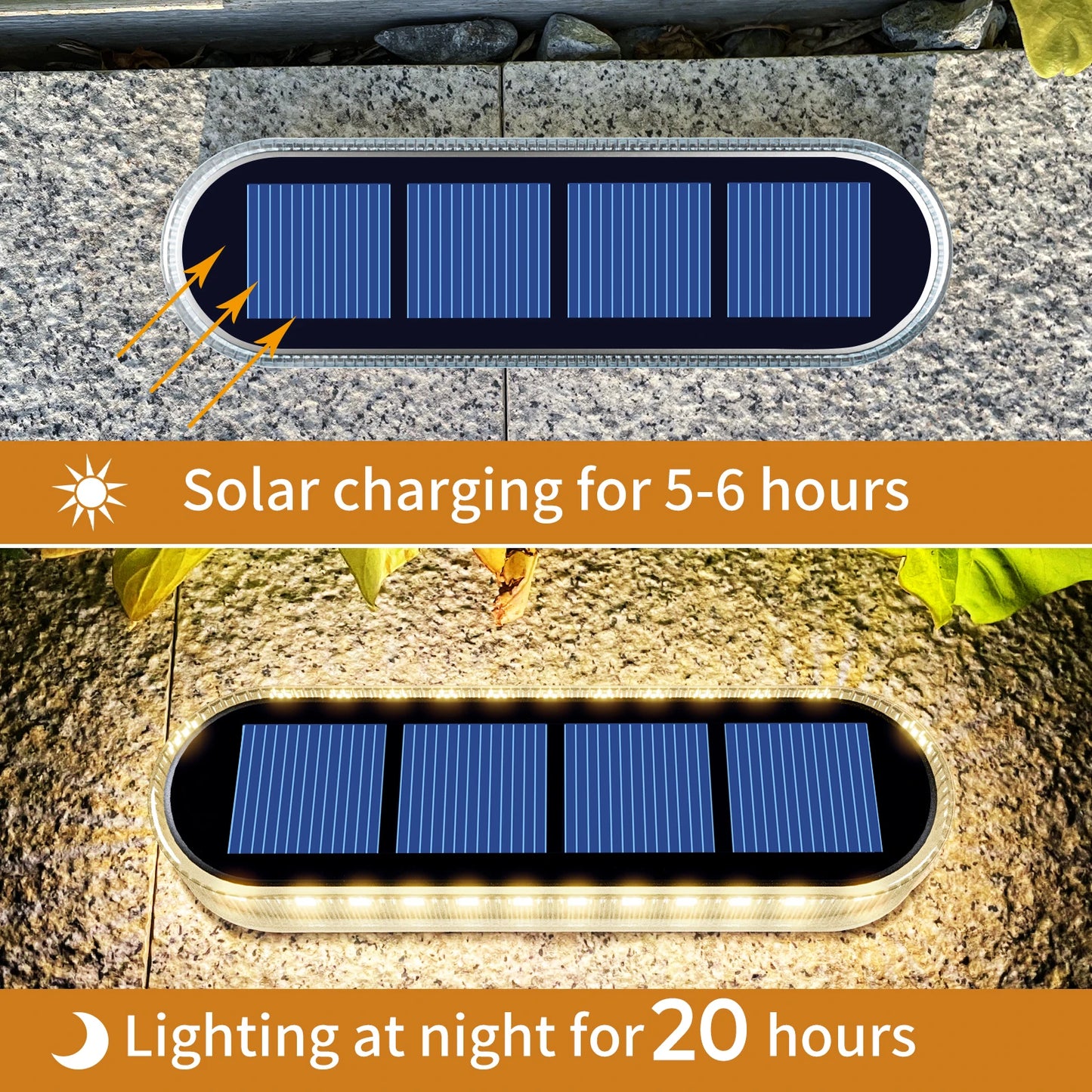 5 Years Lifespan 4 Pack Solar Deck Lights, IP68 Waterproof Auto On/Off