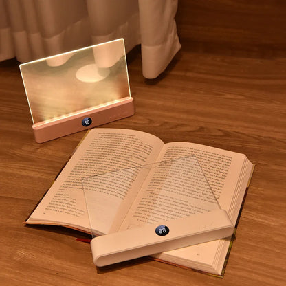 Book Light, LED,  Rechargeable, 3 Colors & Timer, Dimmable Panel