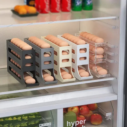Egg Storage Box, 4 Layers Automatic Rolling Egg Holder