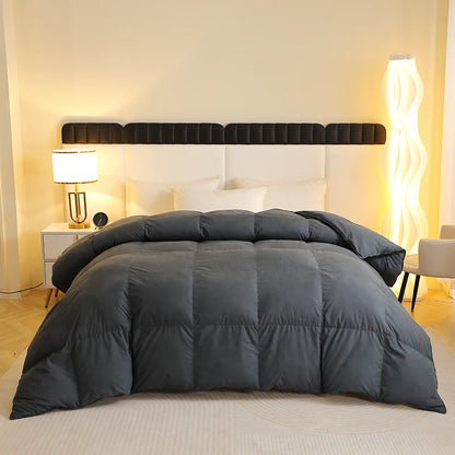 1 Piece Duck Feather Quilted Comforter - 100% Duck Feather Bedding for Allergy Sufferers
