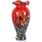 12.2H Murano Hand Blown Glass Vase, Ruffled Scalloped Rim