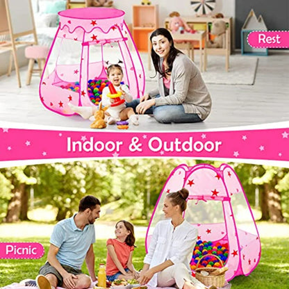 Baby Ball Pit for Toddler with 150 Balls, Pop Up Play Tent for Indoor Outdoor with Carry Bag