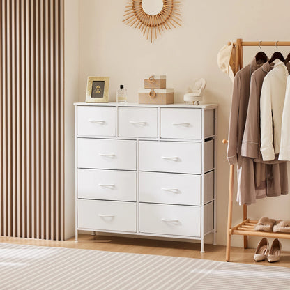 Dresser For Bedroom With 9 Fabric Storage Drawers, Tall Chest Organizer