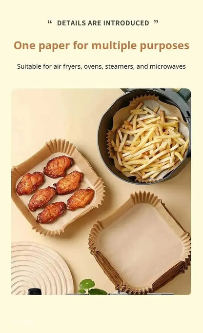 50Pcs Air Fryer Disposable Paper Non-Stick Airfryer Baking Papers