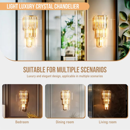 Modern Crystal Wall Lamp, 3-Layer Crystal Sconce