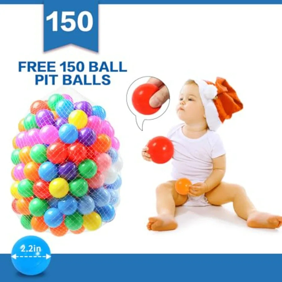 Baby Ball Pit for Toddler with 150 Balls, Pop Up Play Tent for Indoor Outdoor with Carry Bag