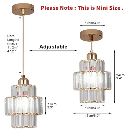 Led Crystal Pendant Light, Green Chandelier Modern Hanging Ceiling Lamp, Retro Home Decor