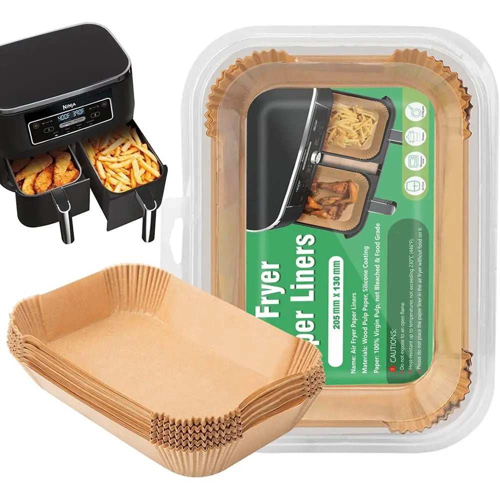 100 Pcs Disposable Non-Stick Parchment Paper Liners, Compatible with DZ201, DZ401, DZ550 & Dual Air Fryers