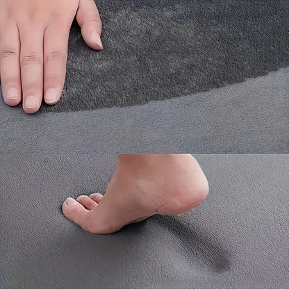 Long, non-slip, printed plush mat—suitable for kitchens, dining areas
