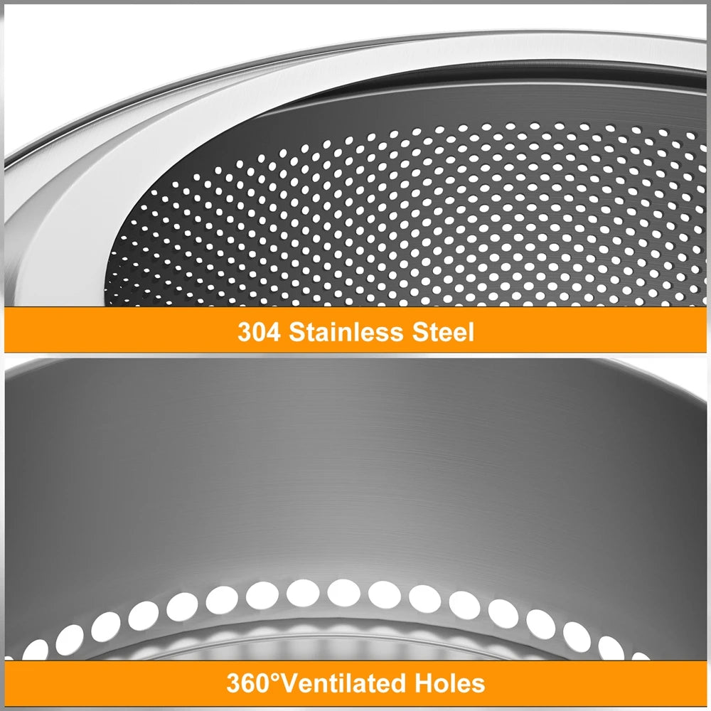 19 Inch Smokeless Fire Pit for Outdoor Wood Burning,  Portable 304, Perforated  Fireplace