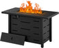 43 inch Outdoor Propane Fire Pit Table with Lid, Waterproof Cover