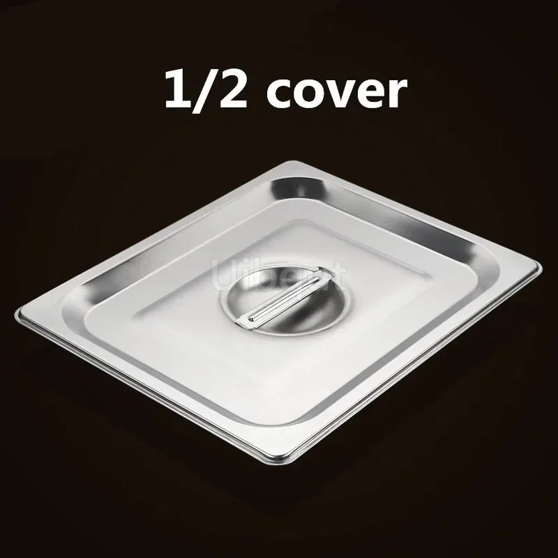 Square pot Kitchen Pans, 304 stainless steel 1/9 1/6 1/4 1/3 Food Chafing pans, Buffet Containers Lid 0.7 mm