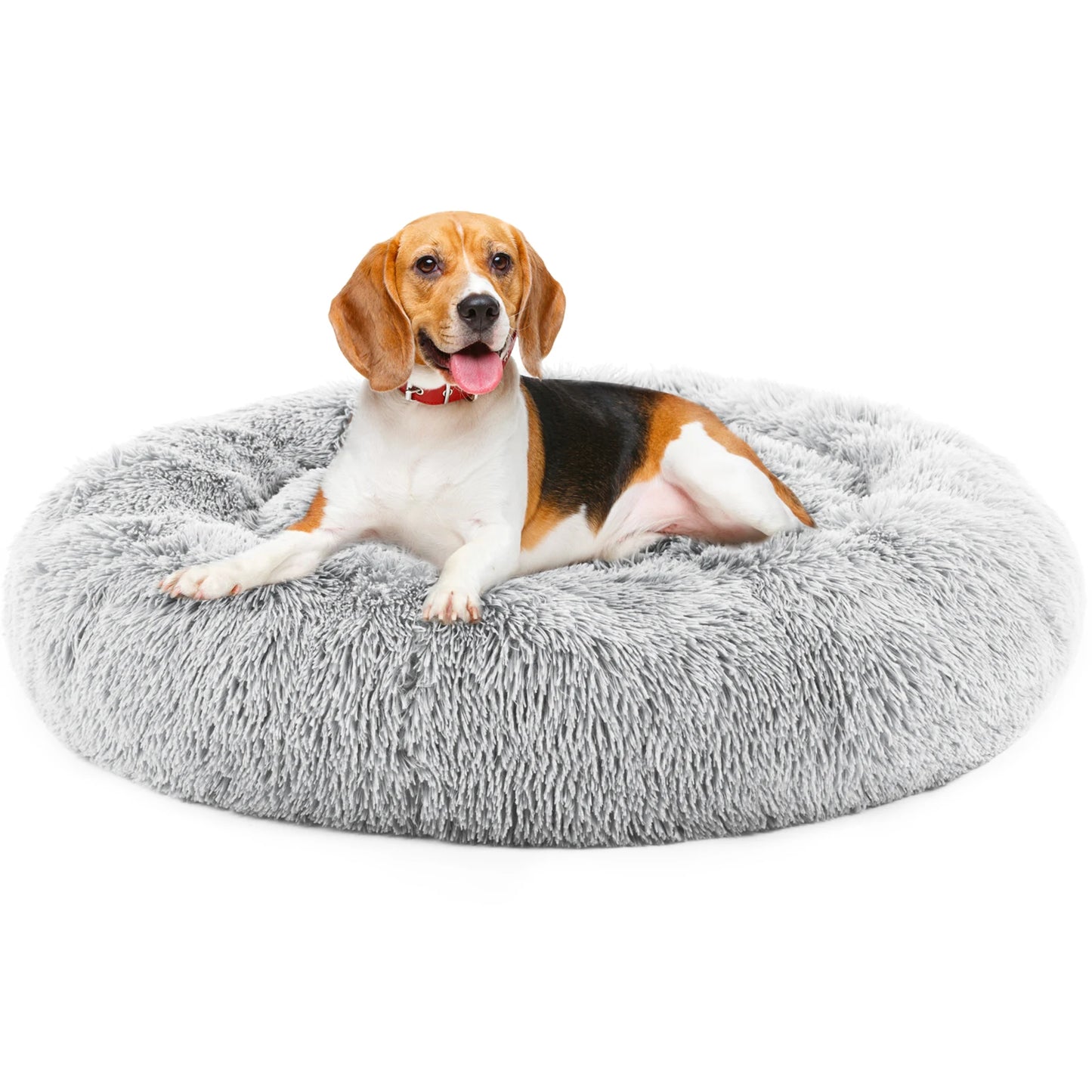 Calming Dog Bed for Medium to Large Dogs, Washable Anti-Slip Round