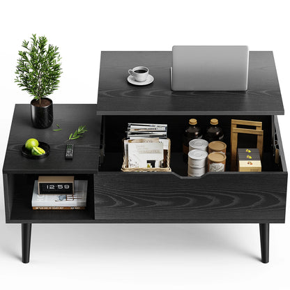Lift Top Coffee Tables For Living Room, 39.37"x19.7" Wood, Adjustable Storage Shelf, Easy Lift Or Lower