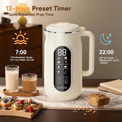 10-in-1 Nut Milk Maker Machine, 42oz Automatic with LED Touch Screen, Self-Cleaning