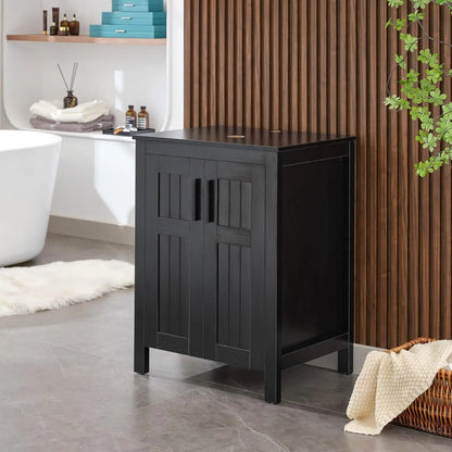 Black 24" Bathroom Vanity with Sink Combo, Grooved, Customized