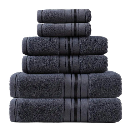 Luxury 6 Piece Towel Set, 2 Bath Towels 2 Hand Towel 2 Washcloths, 100% Cotton Turkish Towels