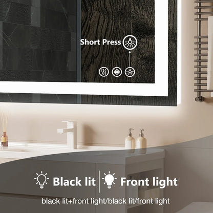 36"x 24"LED Mirror Tempered Glass with Front Light and Backlit
