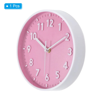 8 Inch 3D Quartz Wall Clock , Battery Operated Silent Non-Ticking