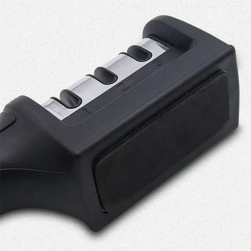 3-Segment Knife Sharpener for Kitchen, Stainless Steel Three-Purpose Sharpening Stone