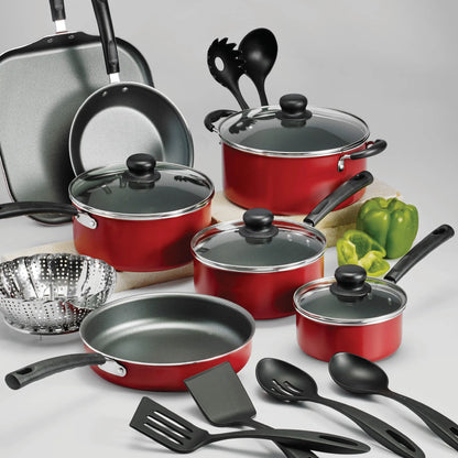 18-Piece Nonstick Cookware Set, Asphalt