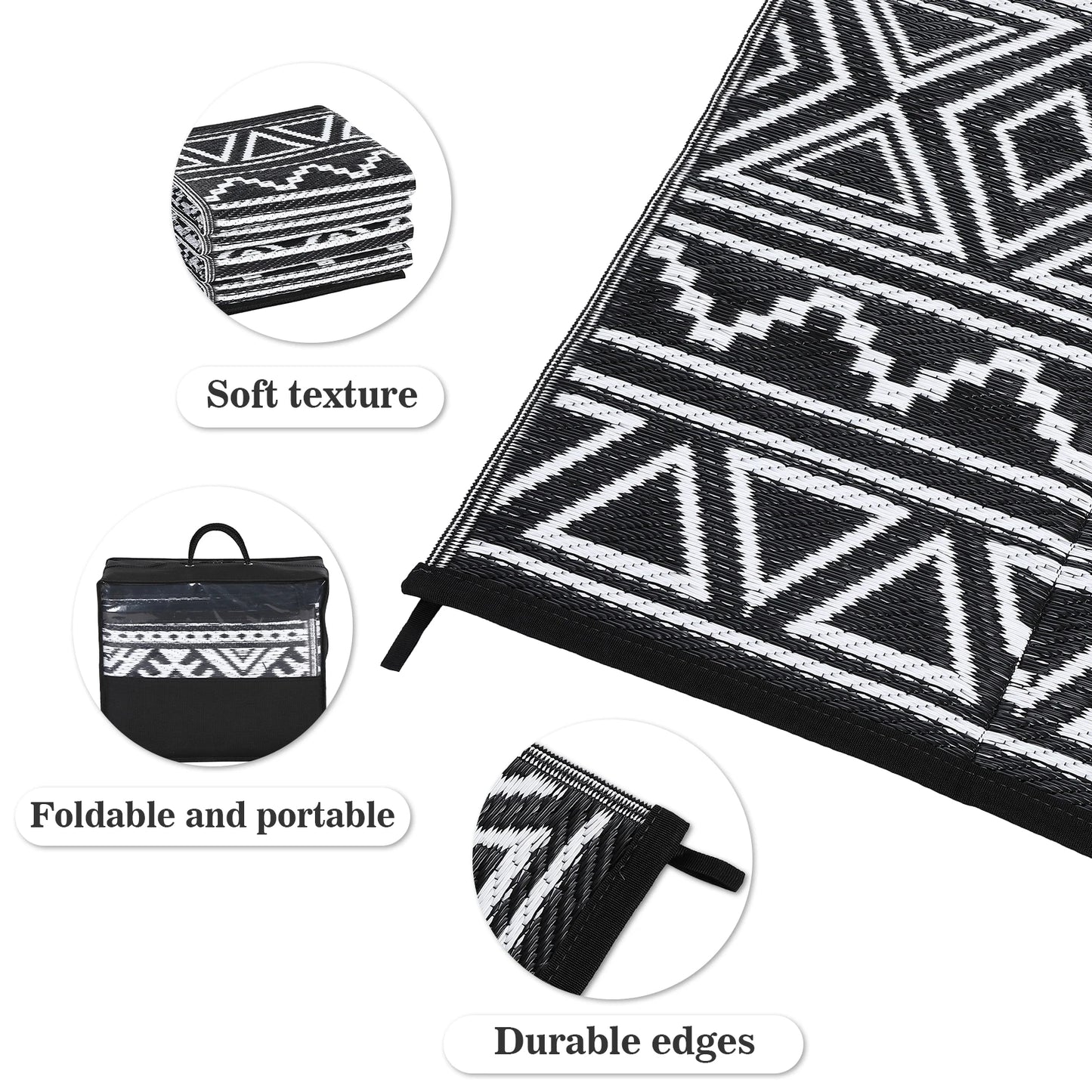6x9 Reversible Waterproof Outdoor Rug