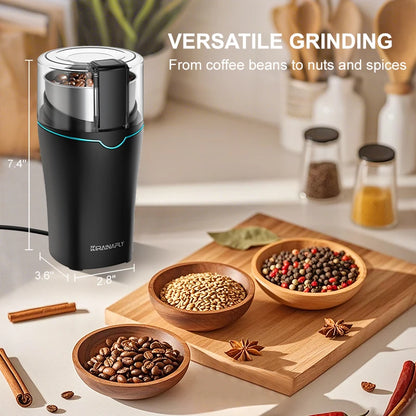 Professional Coffee Grinder with Removable Stainless Steel Cup for Coffee Spices Herb
