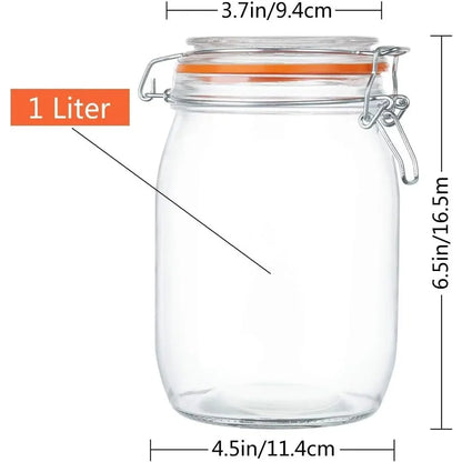 32 oz Wide Mouth Mason Jars with Airtight Hinged Lids, for Pickling, Fermentation, Canning, Food Storage