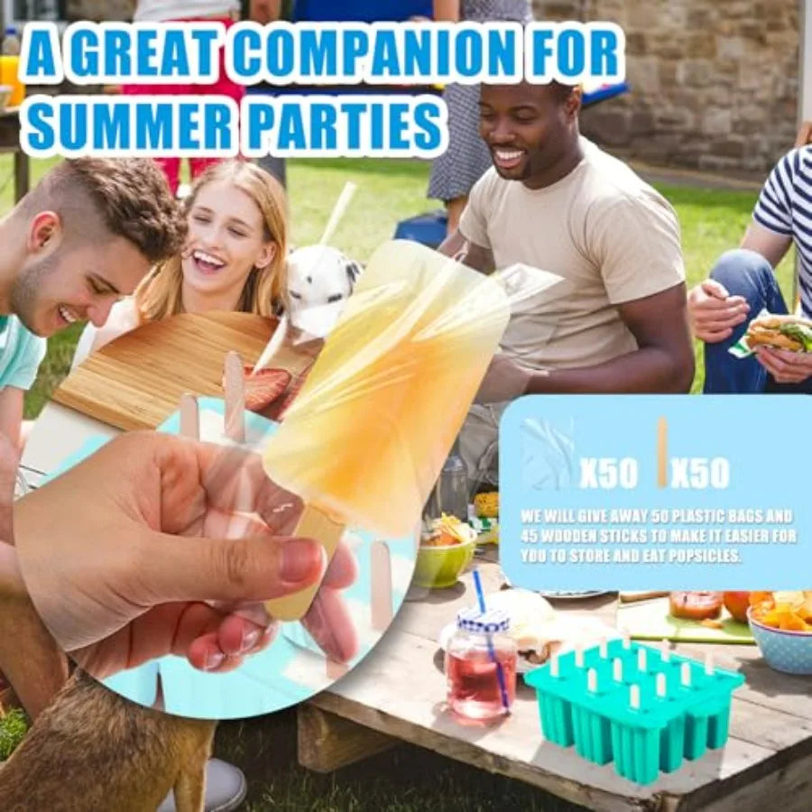 Popsicles Molds, Bpa-free Food Grade Maker With 50 Popsicle Sticks 50 Popsicle Bags